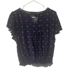 Tommy Hilfiger Women's Size Medium Red‎ White Blue Paisley Blouse